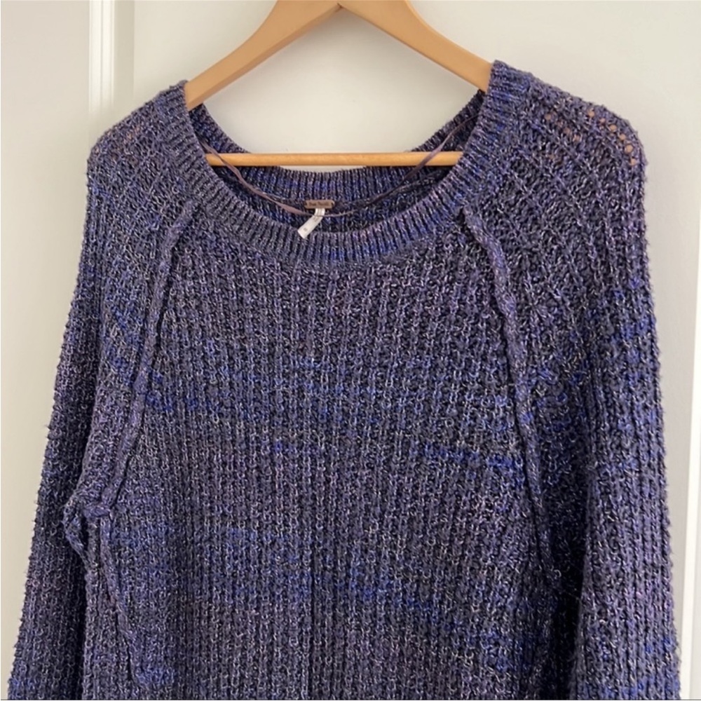 Free People Chunky Knit Sweater - Purple / Blue - Picture 2 of 7